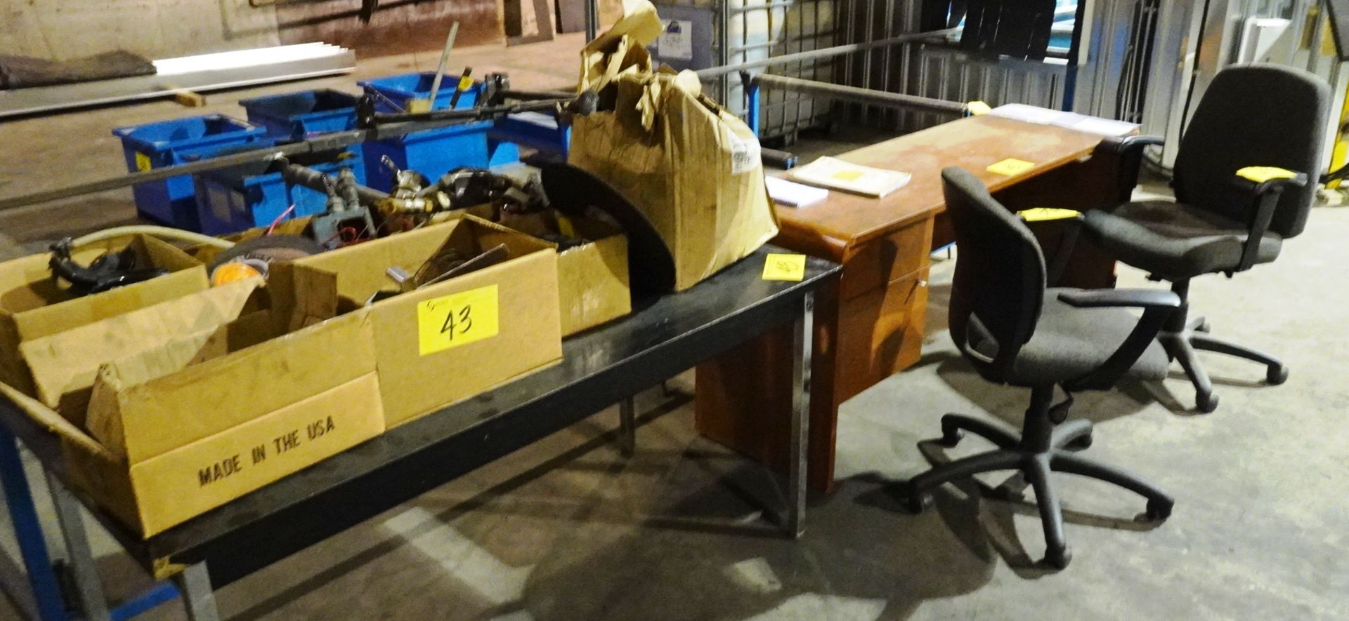Assorted Used Parts Table, Desk & 2 Chains