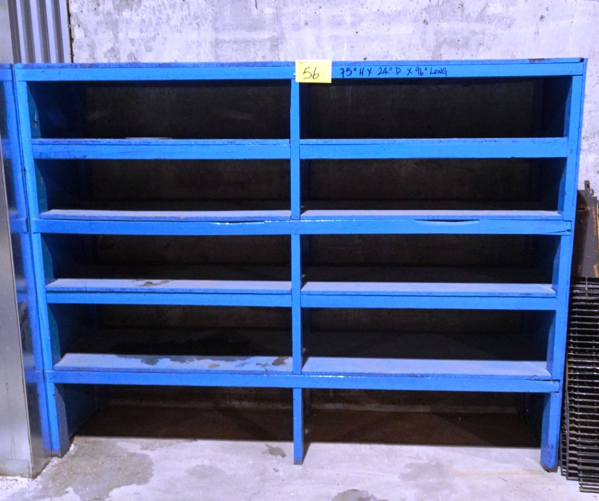 Blue 75" x 24" x 96" Long Wooden Shelf