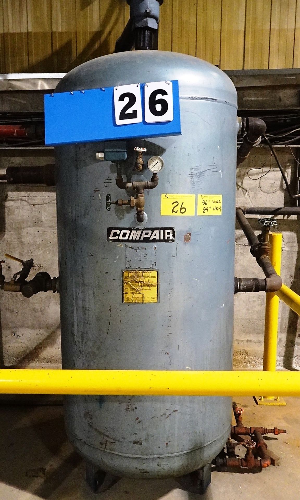 Compair 36" x 84" High Air Receiver Storage Tank (Rigging Fee $300) - Image 2 of 5
