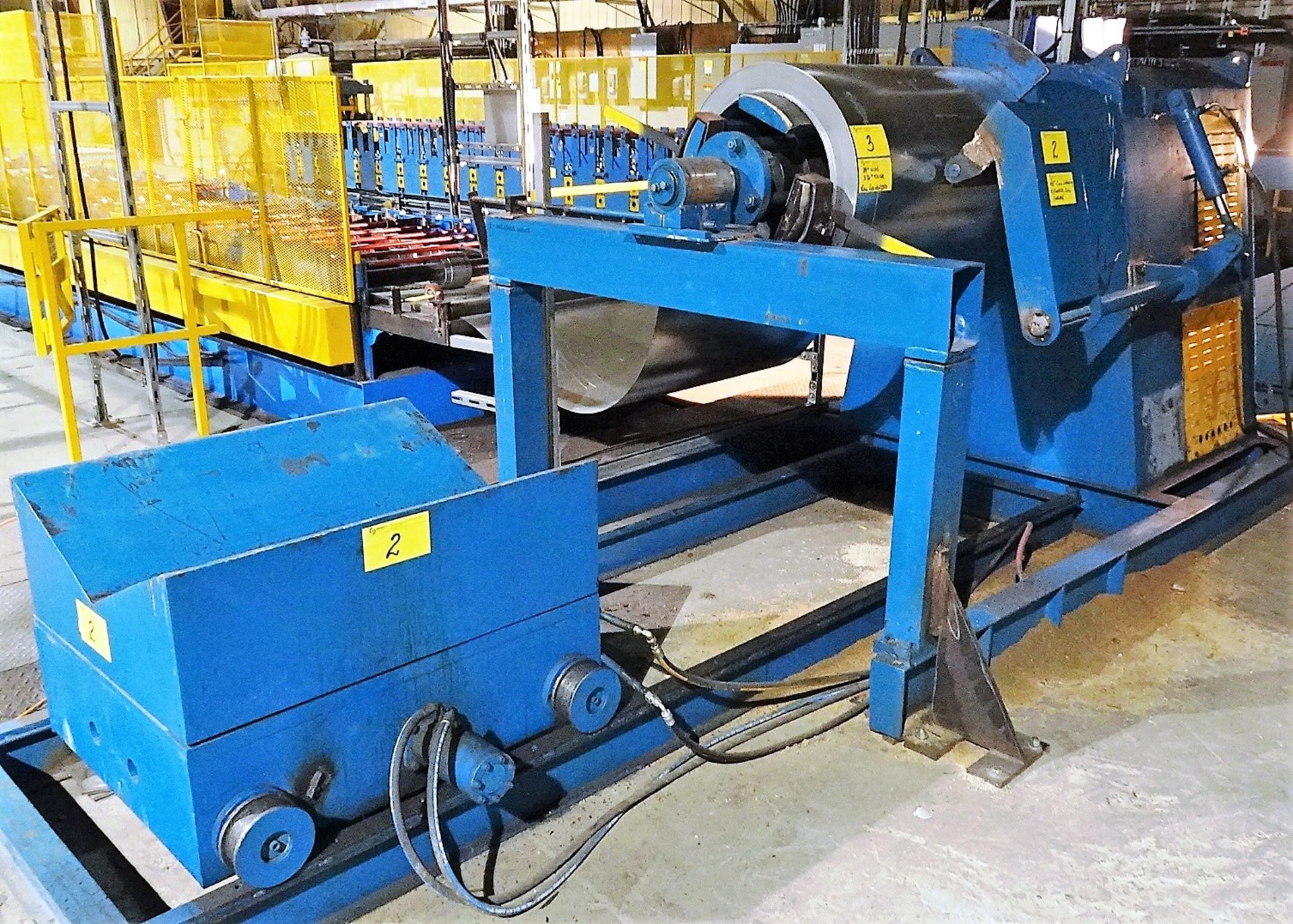 Allstar Approx. 5 Ton Cap Uncoiler, 48" Coil Capacity, Powered with Electric Motor c/w Coil Carriage