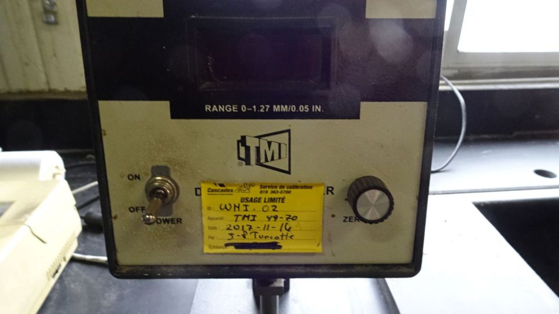 TMI TESTER, RANGE 0-1.27, MM/0.05 IN. C/ CUTTER - Image 3 of 4