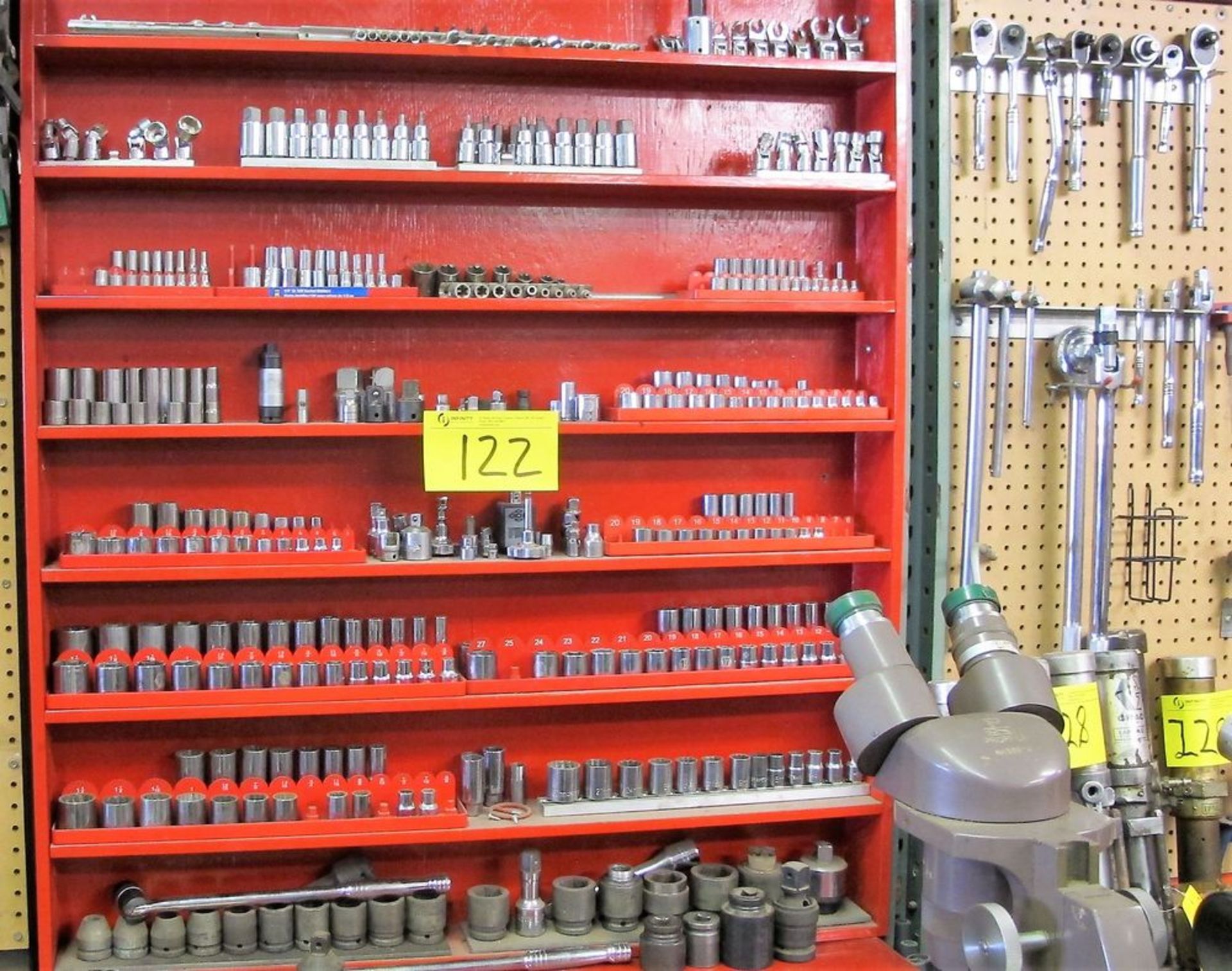 LOT ASST. SOCKET WRENCHES AND CABINET