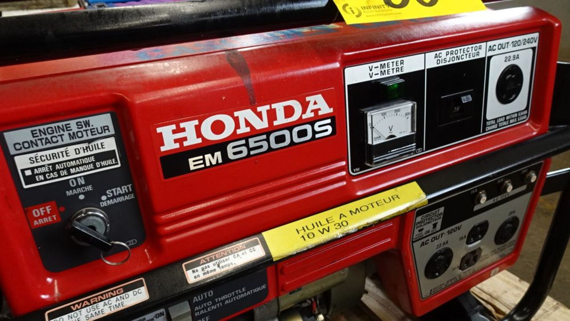 HONDA EM 6500SX PORTABLE GENERATOR, AUTO START, 120/240V, 5.5KVA - Image 2 of 7