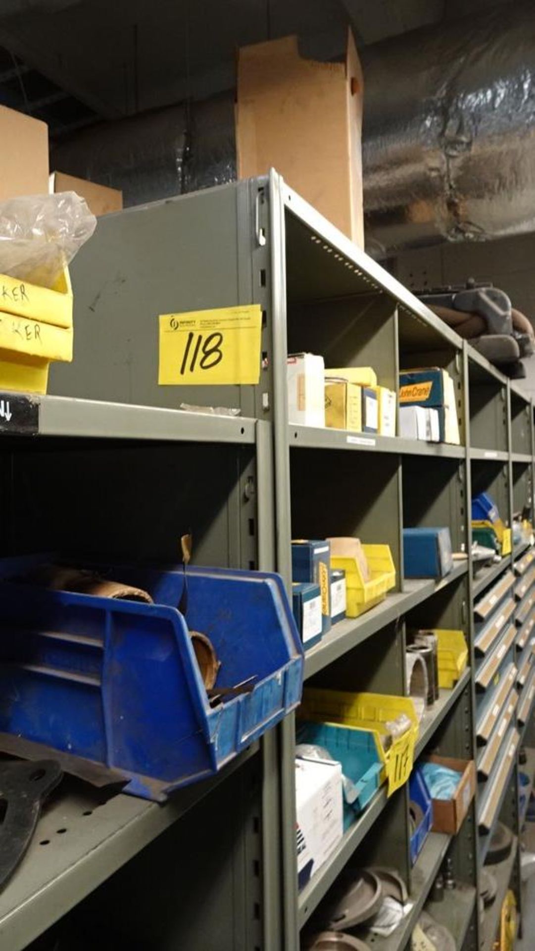 (2) ROWS OF (4) SECTIONS PER ROW OF SNAP SHELVING C/W STORAGE CABINETS - Image 2 of 6