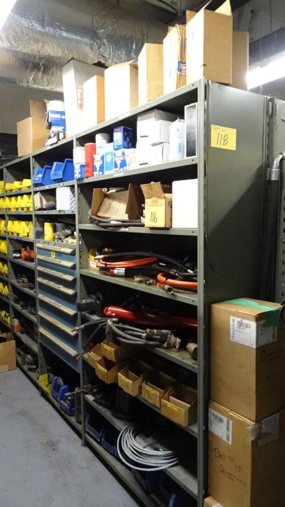 (2) ROWS OF (4) SECTIONS PER ROW OF SNAP SHELVING C/W STORAGE CABINETS - Image 5 of 6