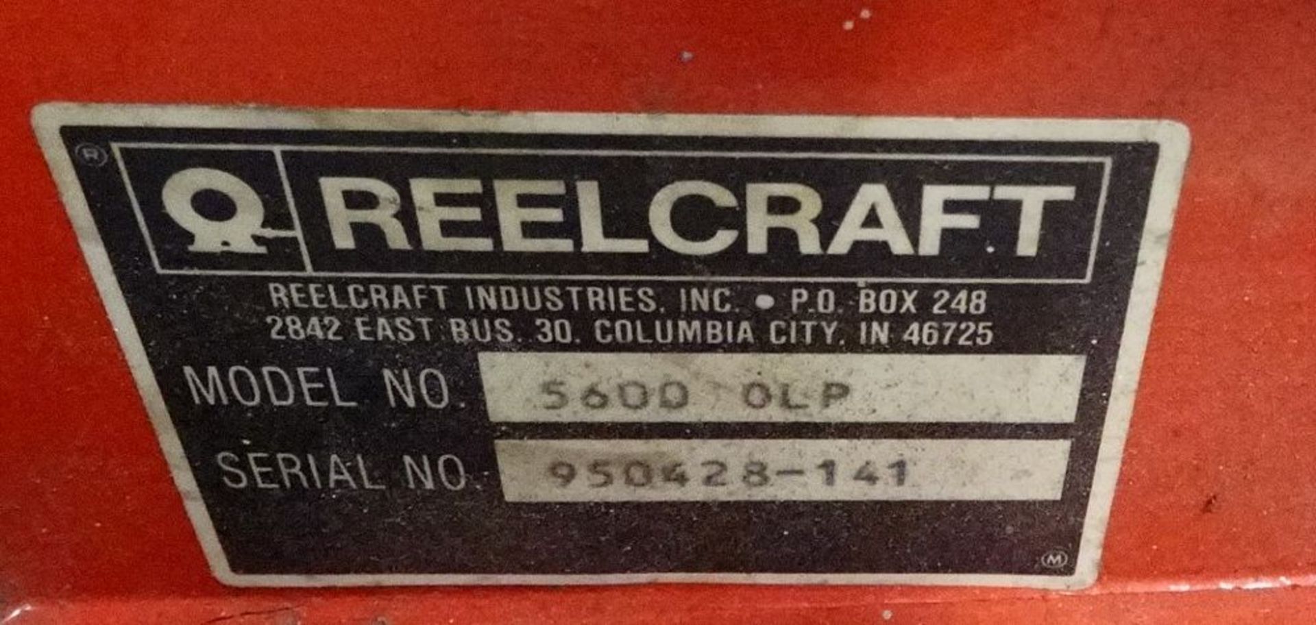 REELCRAFT 5600 DLP HOSE DISPENSER REEL, S/N 950428-141 (RIGGING FEE $50) - Image 2 of 2