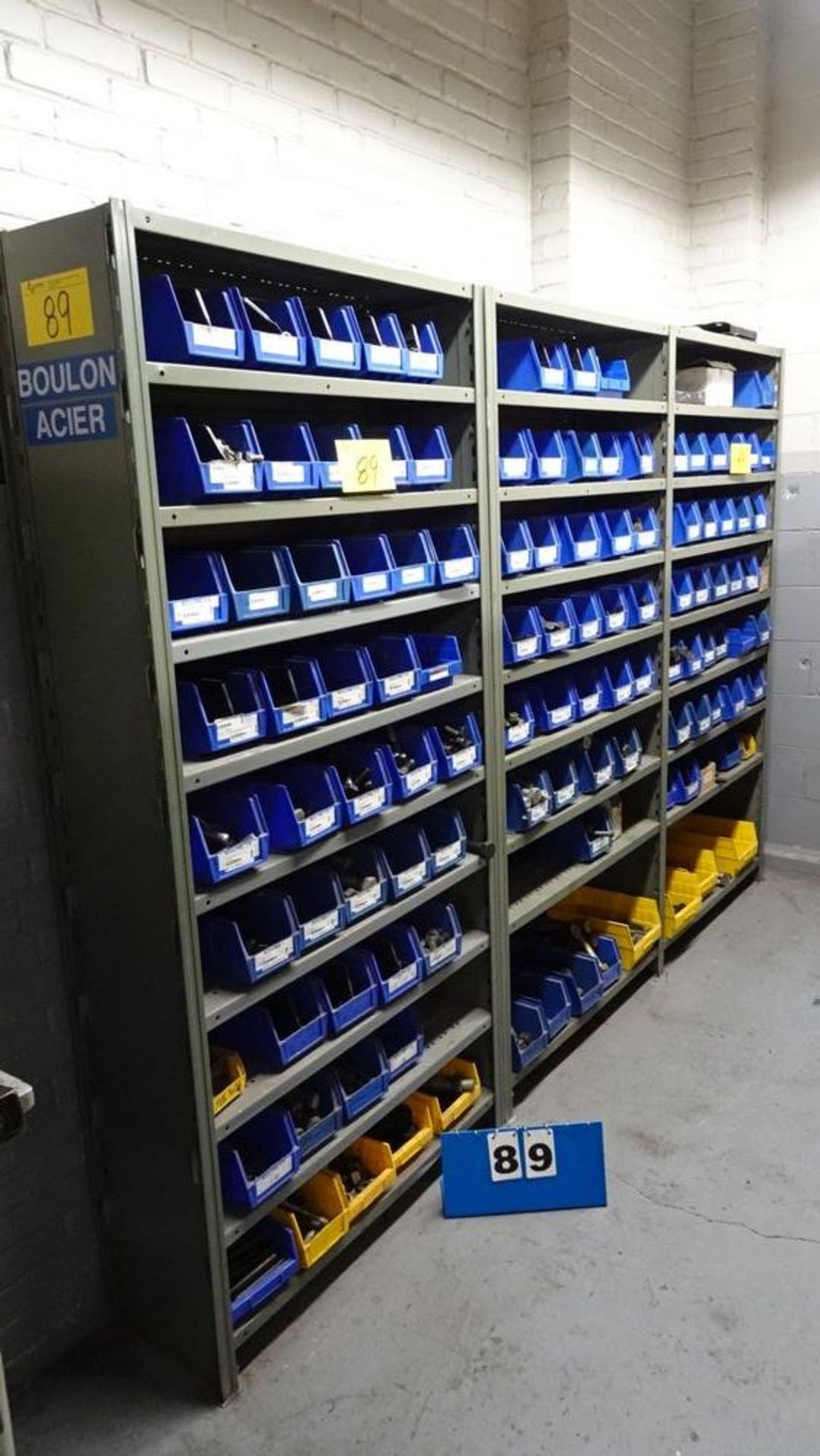 (3) SECTIONS SNAP SHELVING C/W ASSORTED NUTS, BOLTS & BINS