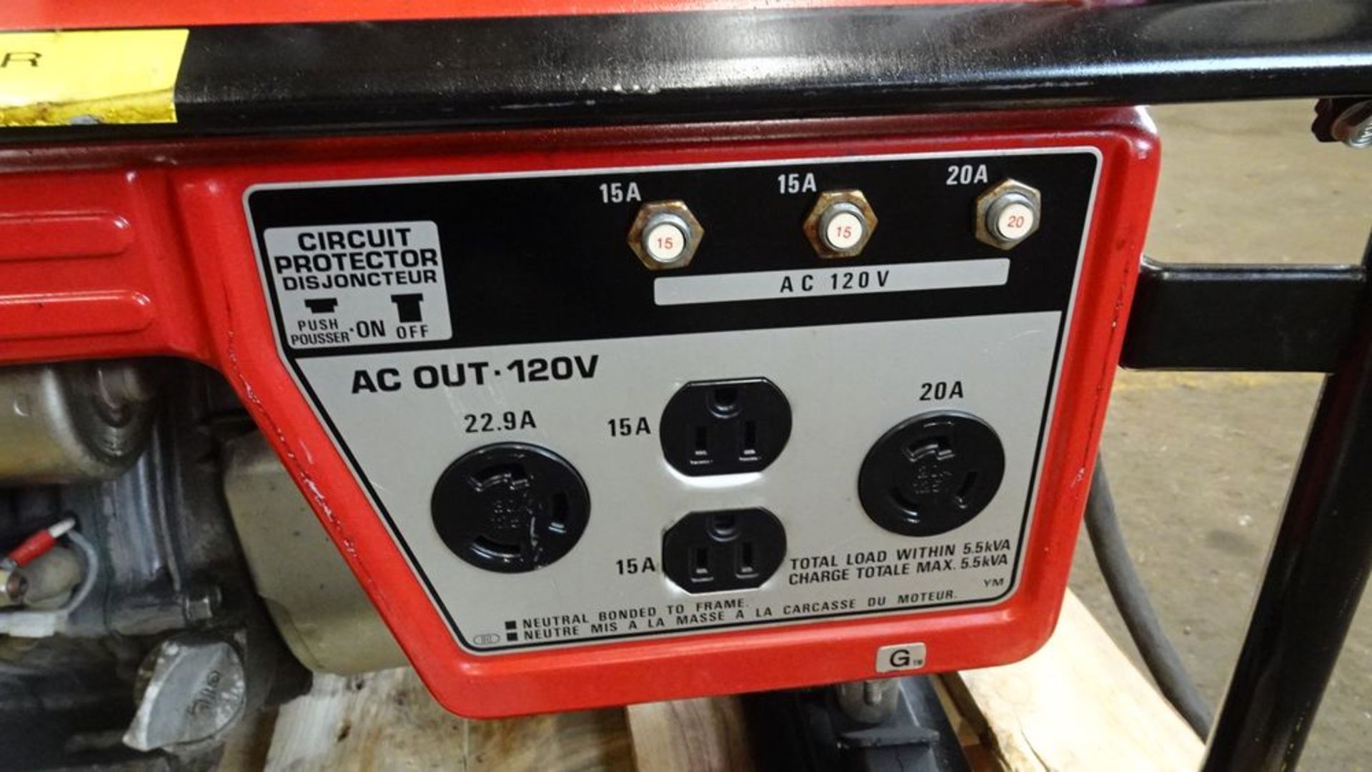 HONDA EM 6500SX PORTABLE GENERATOR, AUTO START, 120/240V, 5.5KVA - Image 4 of 7