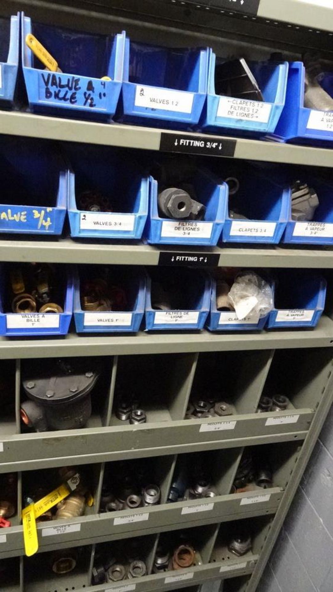 (3) SECTIONS SNAP SHELVING C/W ASSORTED PIPE FITTINGS & BINS - Image 5 of 5