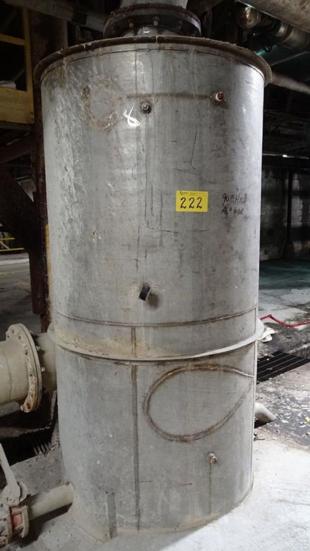 90" HIGH X 46" WIDE STAINLESS STEEL HOLDING TANK (SUBJECT TO BULK BID LOT 150) (RIGGING FEE $799)