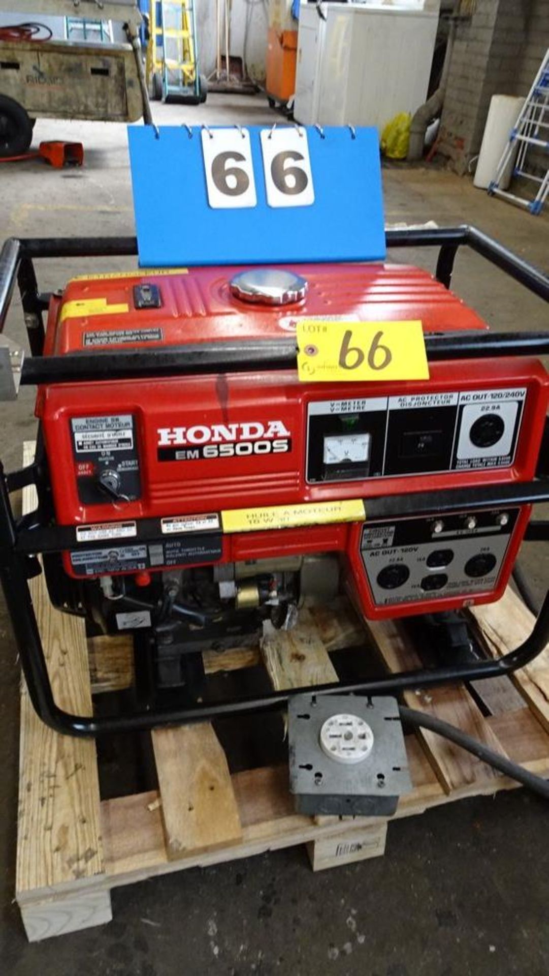 HONDA EM 6500SX PORTABLE GENERATOR, AUTO START, 120/240V, 5.5KVA