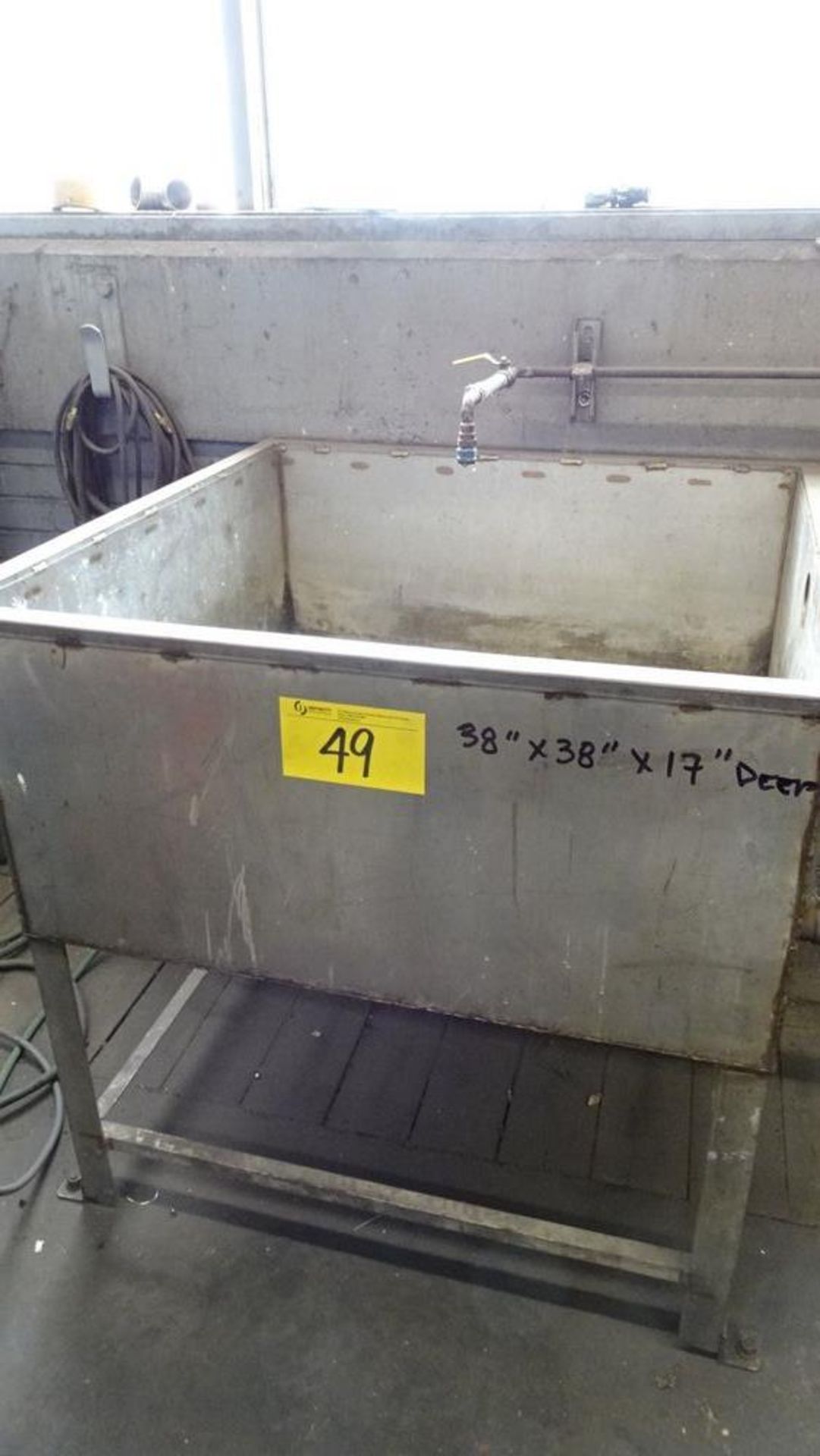 38" X 38" X 17" DEEP S.S. SINK