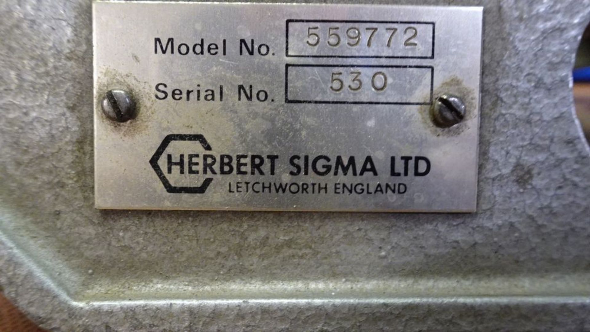 HERBERT SIGMA 559772 TUBE MEASURING UNIT, S/N 530 - Image 2 of 3