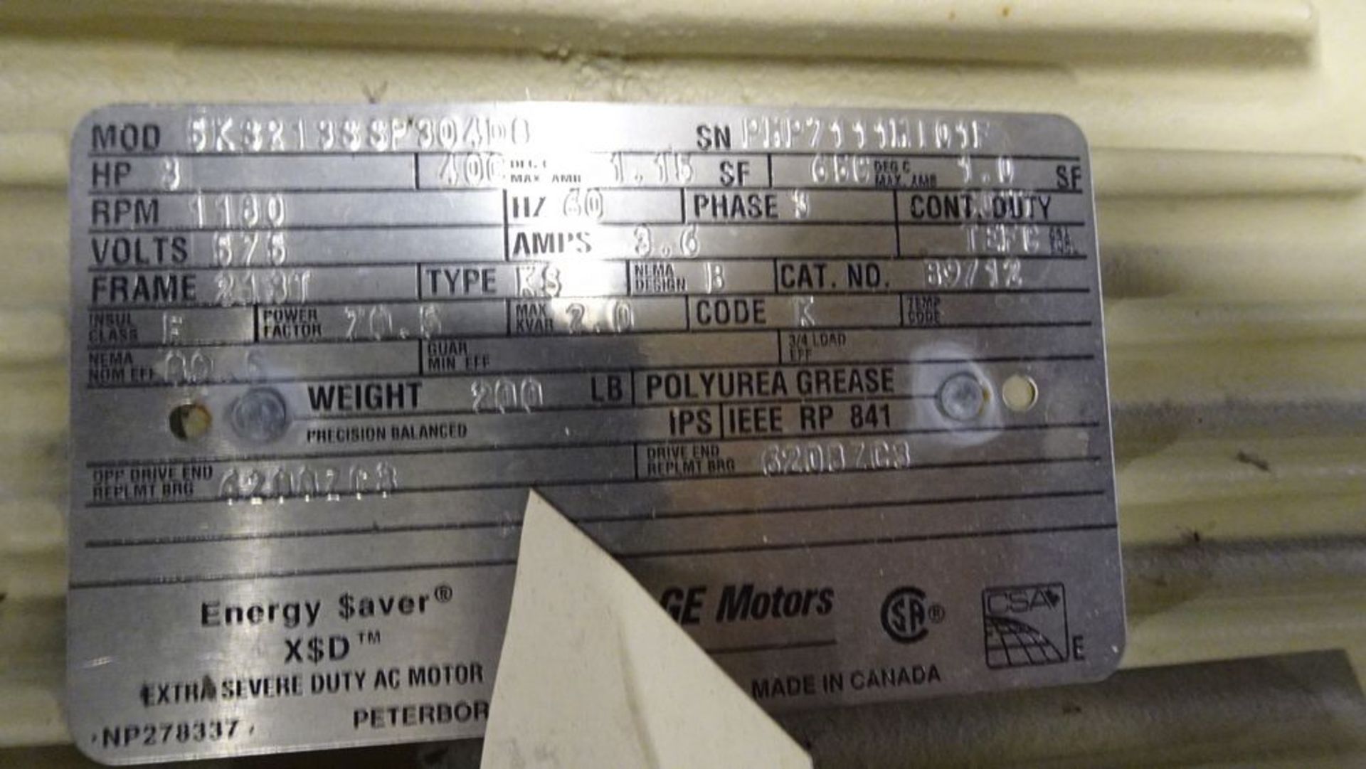 (5) ASSORTED ELECTRIC MOTORS (RIGGING FEE $25) - Image 3 of 6