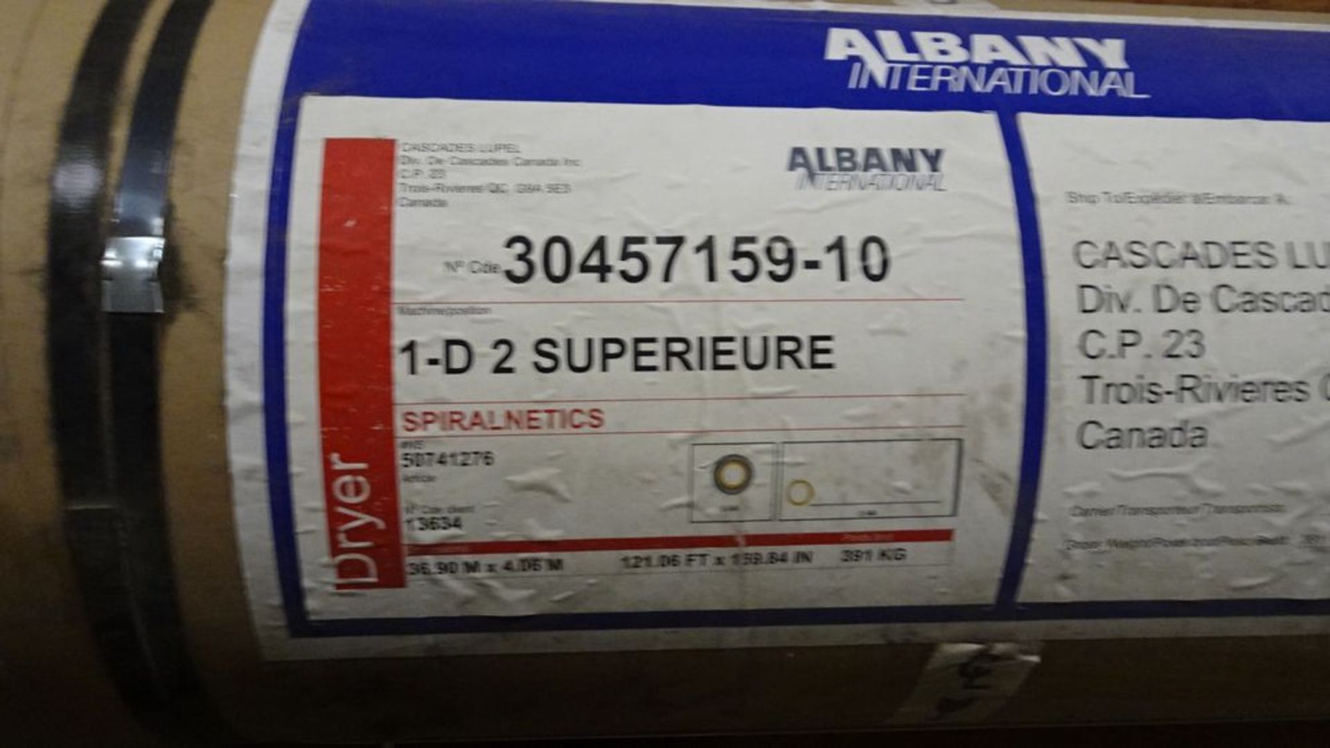 ALBANY 121' X 159" SUPERIEURE, DRYER FELT (RIGGING FEE $210) - Image 2 of 2