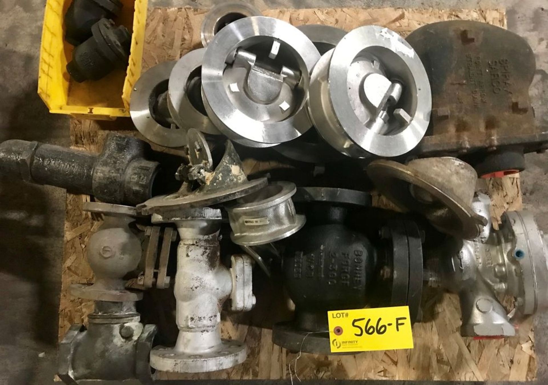 PALLET OF ASSORTED VALVE COMPONENTS (RIGGING FEE $25)