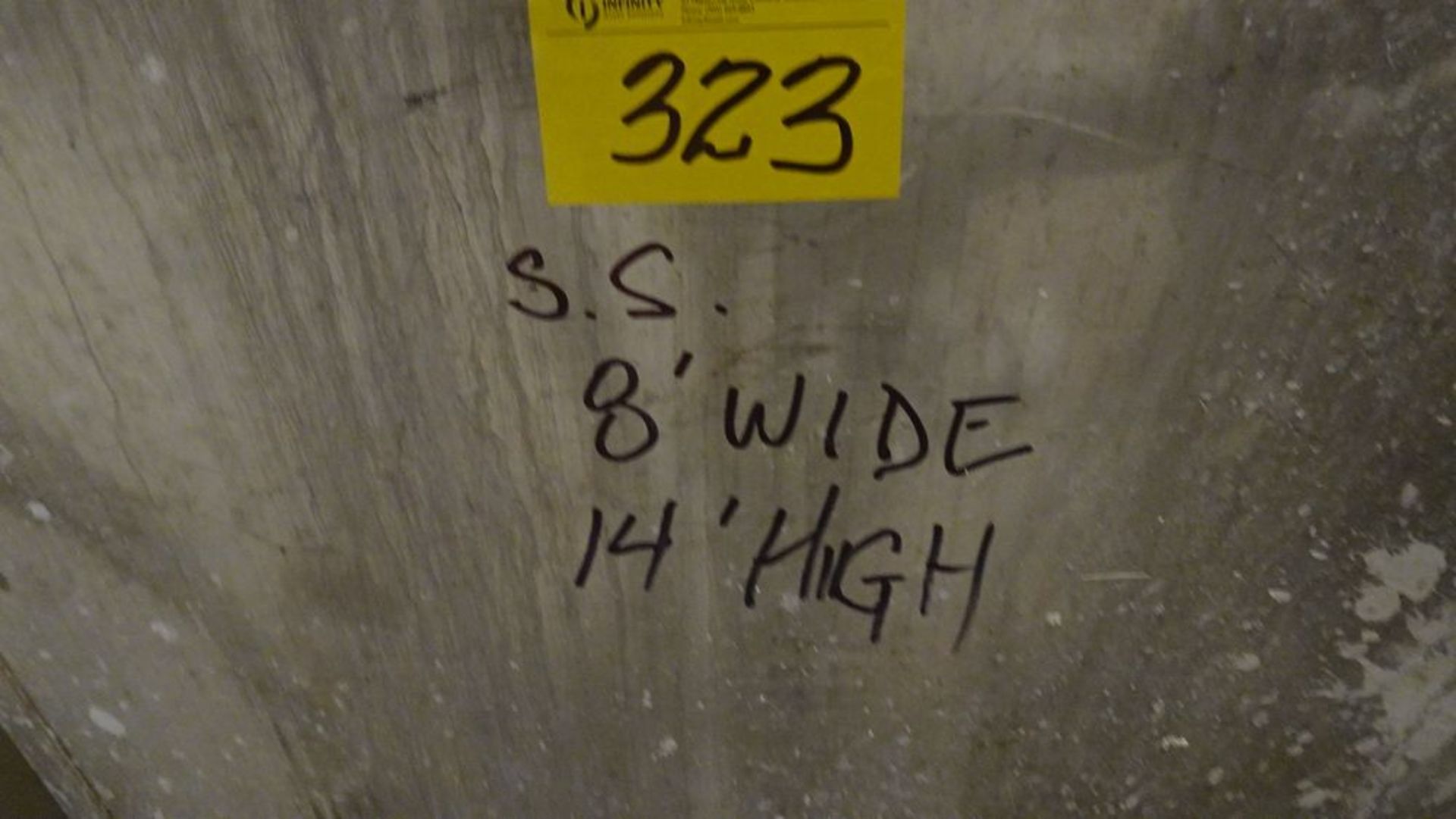 8' C 14' HIGH S.S. CONE BOTTOM STORAGE HOLDING TANK C/W ASSORTED VALVES (RIGGING FEE $4,260) - Image 2 of 5