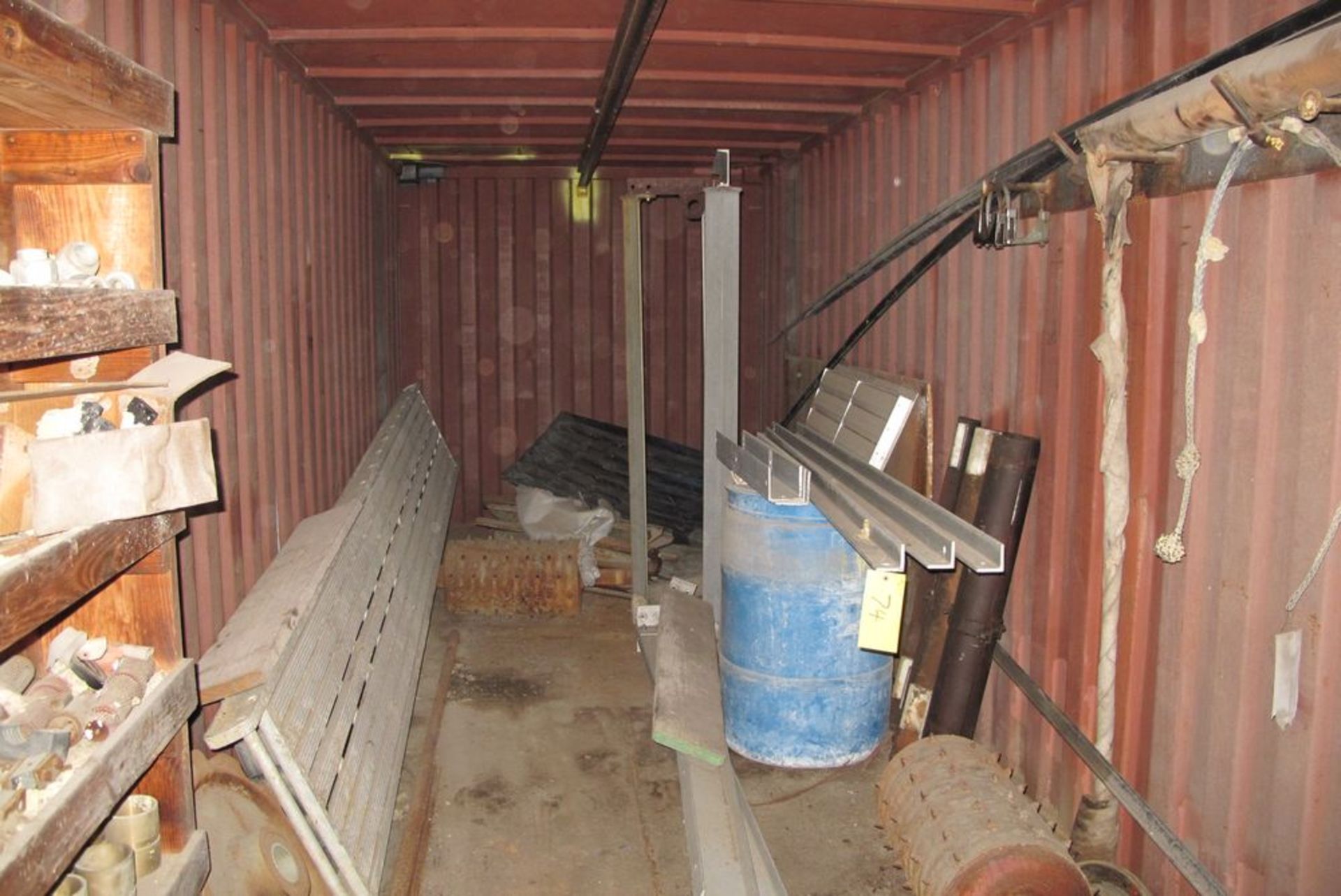 40' STORAGE CONTAINER (W/PART CONTENTS FOR DEBARKING LINE, SHED, PARTS AND STEEL IN AREA AROUND - Image 5 of 15