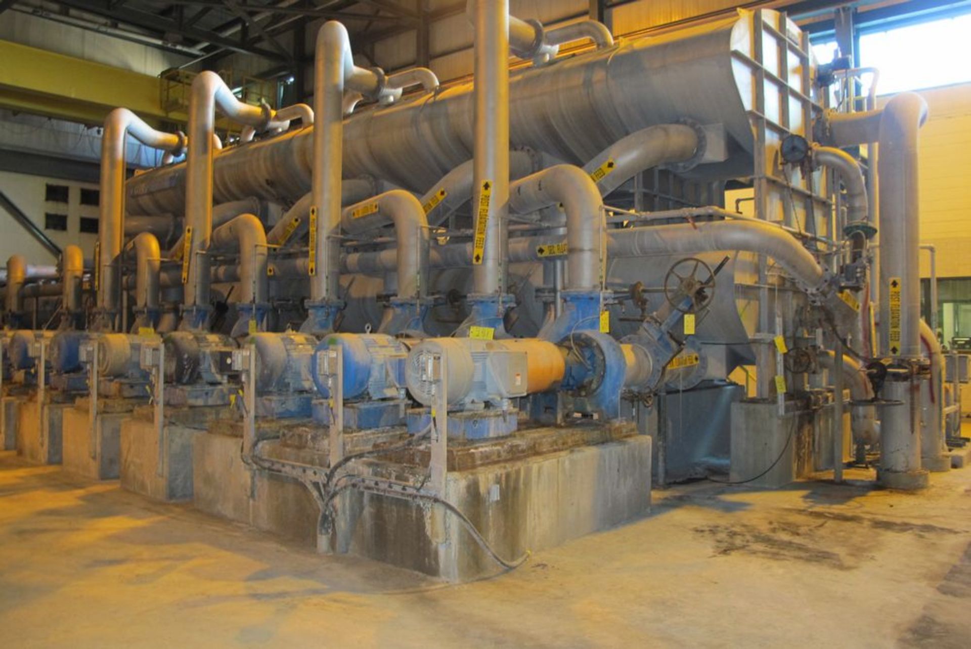 VOITH PRIMARY AND SECONDARY FLOATATION TANKS (UPPER/LOWER), ALL ATTACHED PIPES AND 5 - 60HP MOTORS