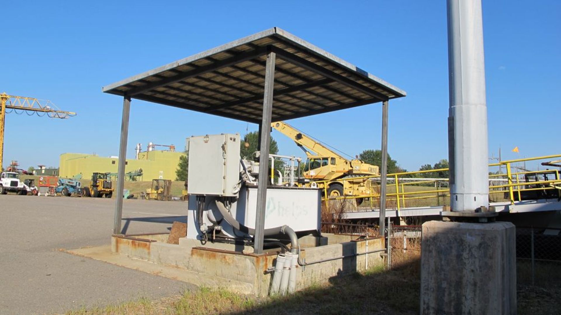 PHELPS 62.5 TON CAP, HYDRAULIC TRUCK LOAD DUMPER W/HYDRAULIC POWER PACK, 50 HP AND CONTROLS ( - Image 12 of 17