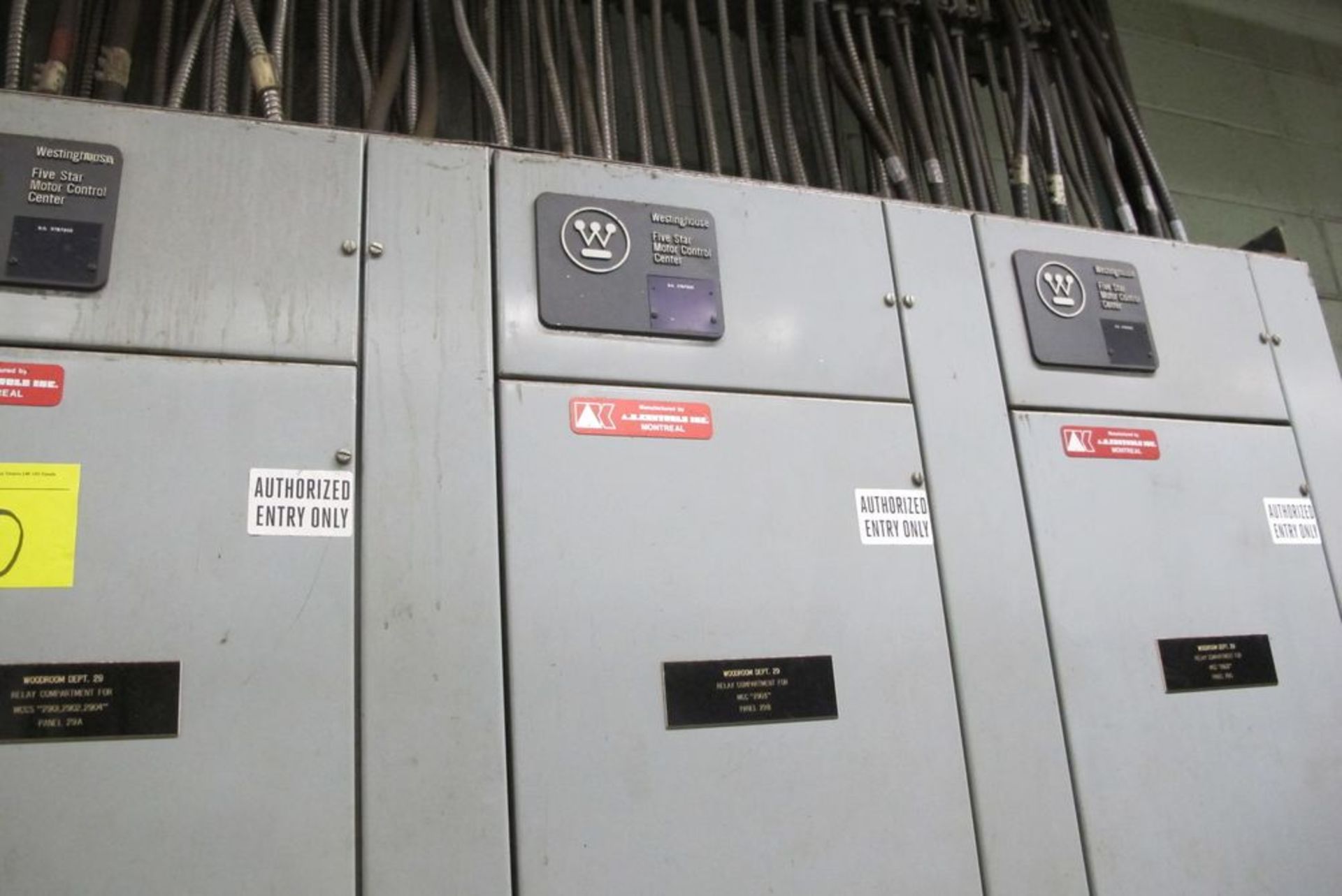 WESTINGHOUSE 5 STASR MCC (CUT WIRE 6" FROM TOP OF PANEL) (WOOD BLDG 29 - 1ST FL SUBSTATION) - Image 2 of 2
