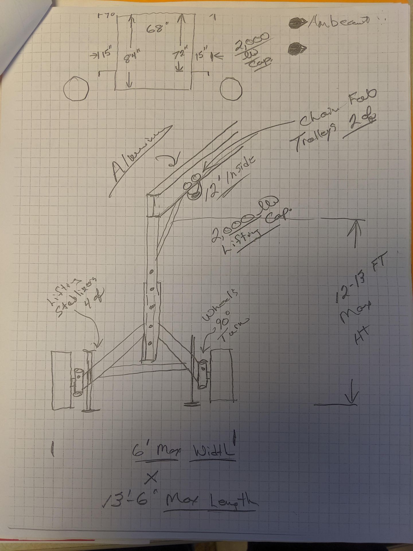 CUSTOM STEEL GANTRY W/ 15' SPAN - Image 4 of 6