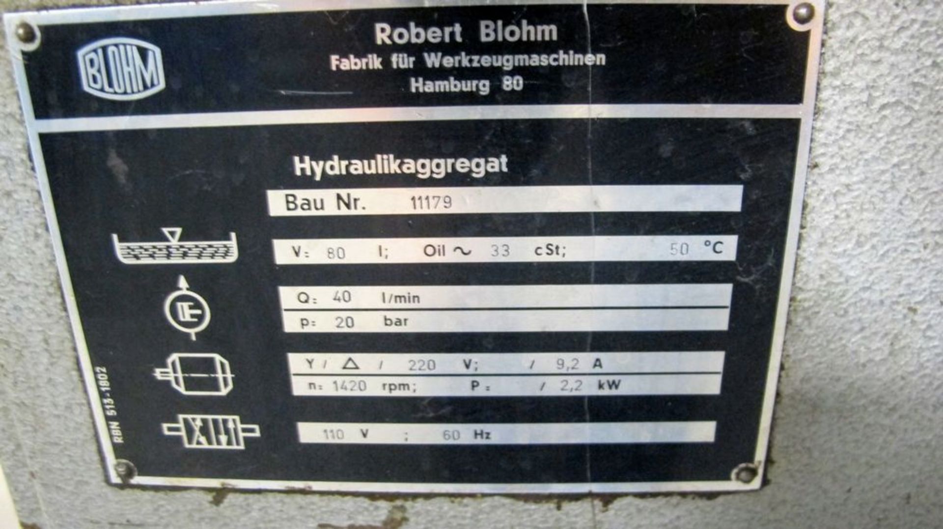 BLOHM-HFS Surface Grinder, 20” x 48” Magnetic Chuck, s/n 1101008, Neutrofier III Control Station - Image 9 of 11