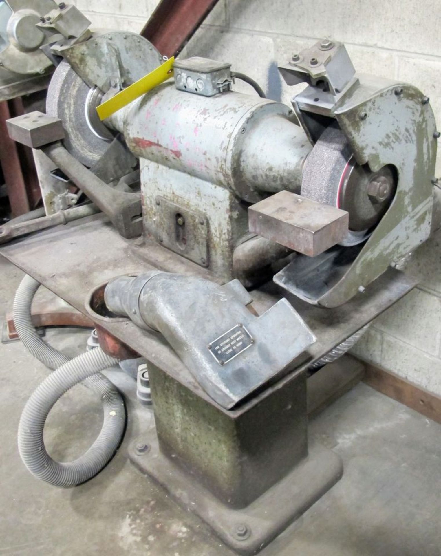 HEAVY DUTY DUAL PEDESTAL GRINDER W/ VACUUM - Image 2 of 3