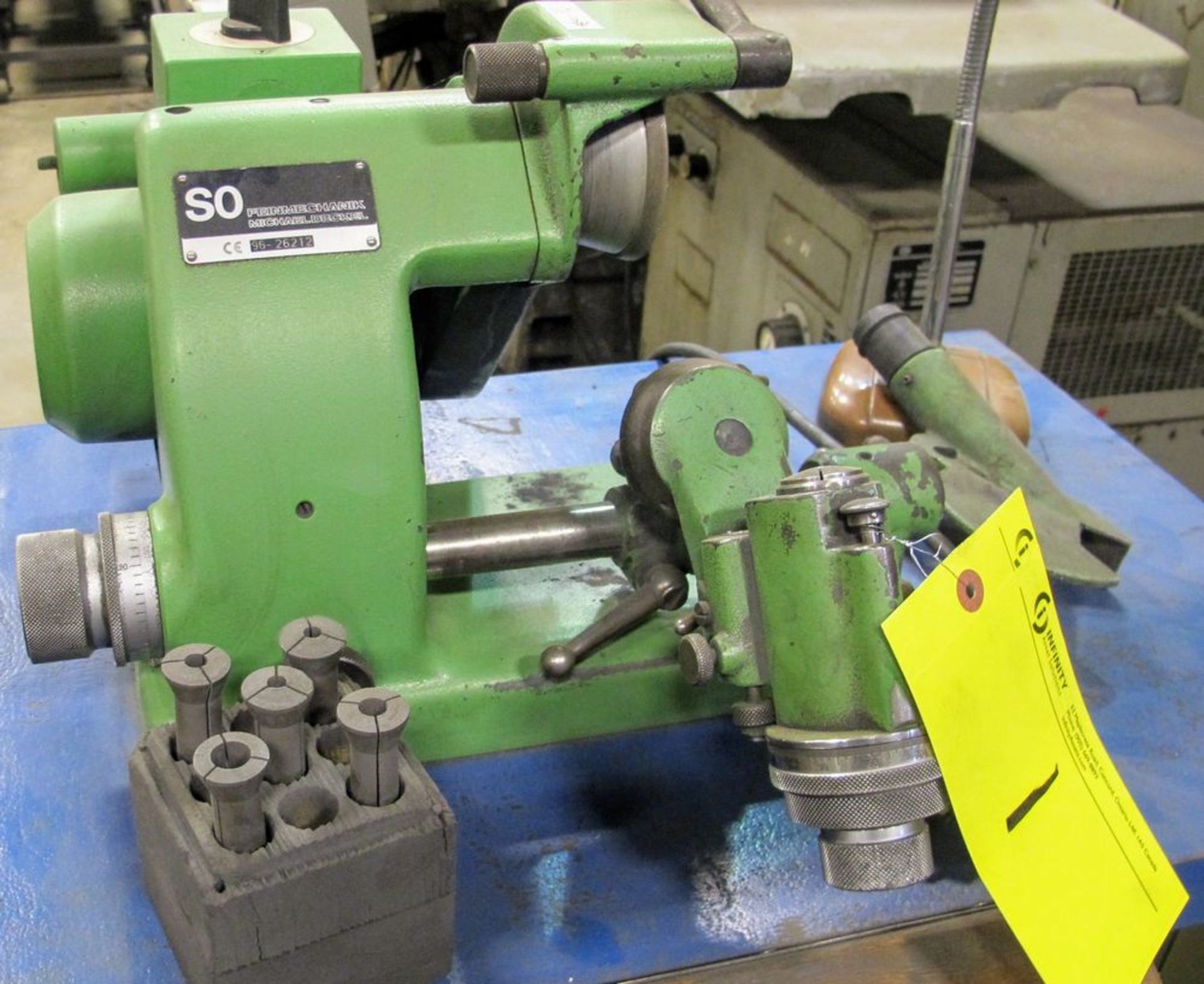 SO TOOL/CUTTER GRINDER, S/N 96-26212 W/ COLLETS, METAL TABLE, VACUUM, ETC. - Image 2 of 4