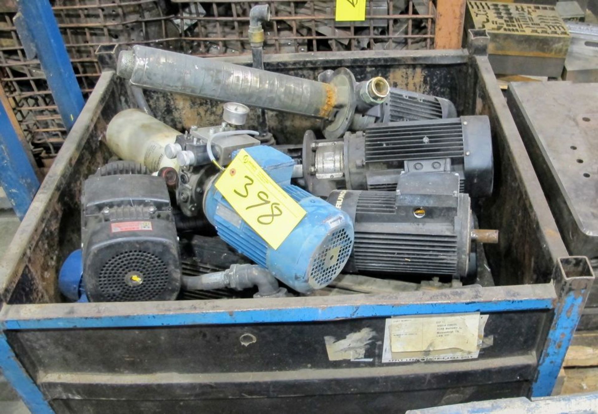 LOT (3) BINS W/ CONTENTS, MOTORS, PUMPS, GEARBOXES, ETC. - Image 4 of 4