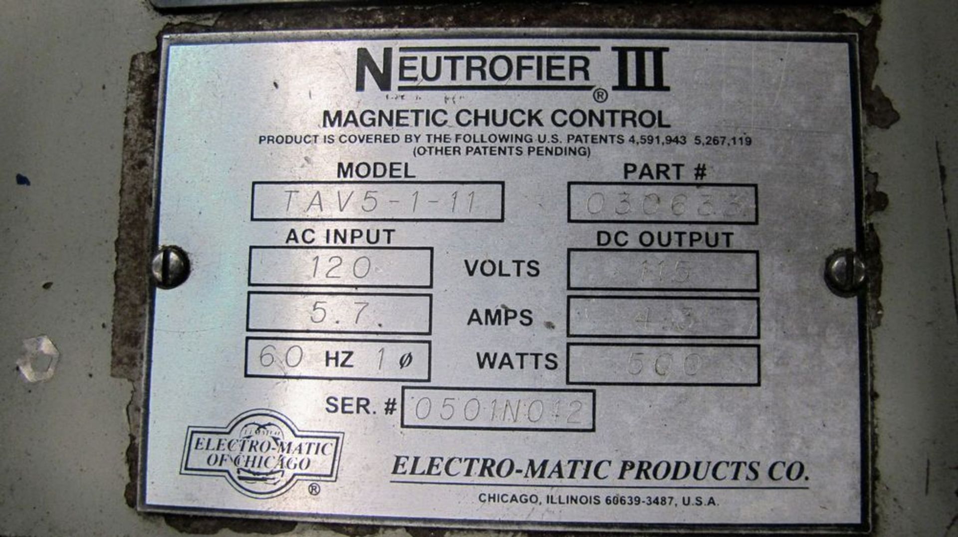 BLOHM-HFS Surface Grinder, 20” x 48” Magnetic Chuck, s/n 1101008, Neutrofier III Control Station - Image 7 of 11