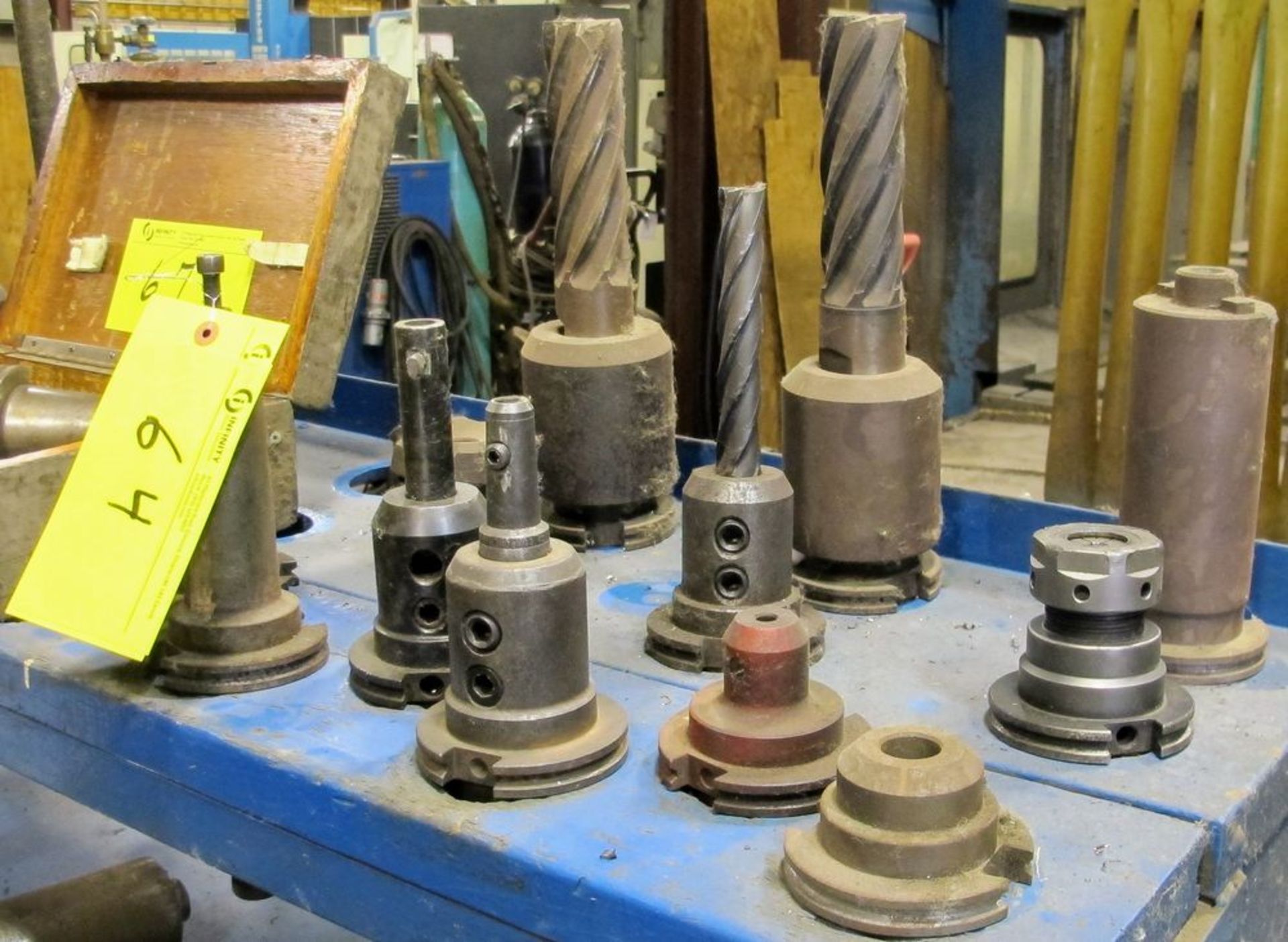 LOT (12) ASST. CAT50 TOOL HOLDERS W/ TOOLING