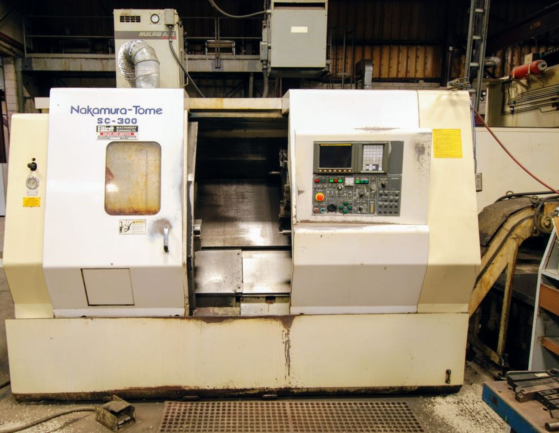 NAKAMURA-TOME SC-300 CNC Lathe, Fanuc Series 21-T CNC Control, 10” 3-Jaw Chuck, Tailstock, Turret, - Image 3 of 13