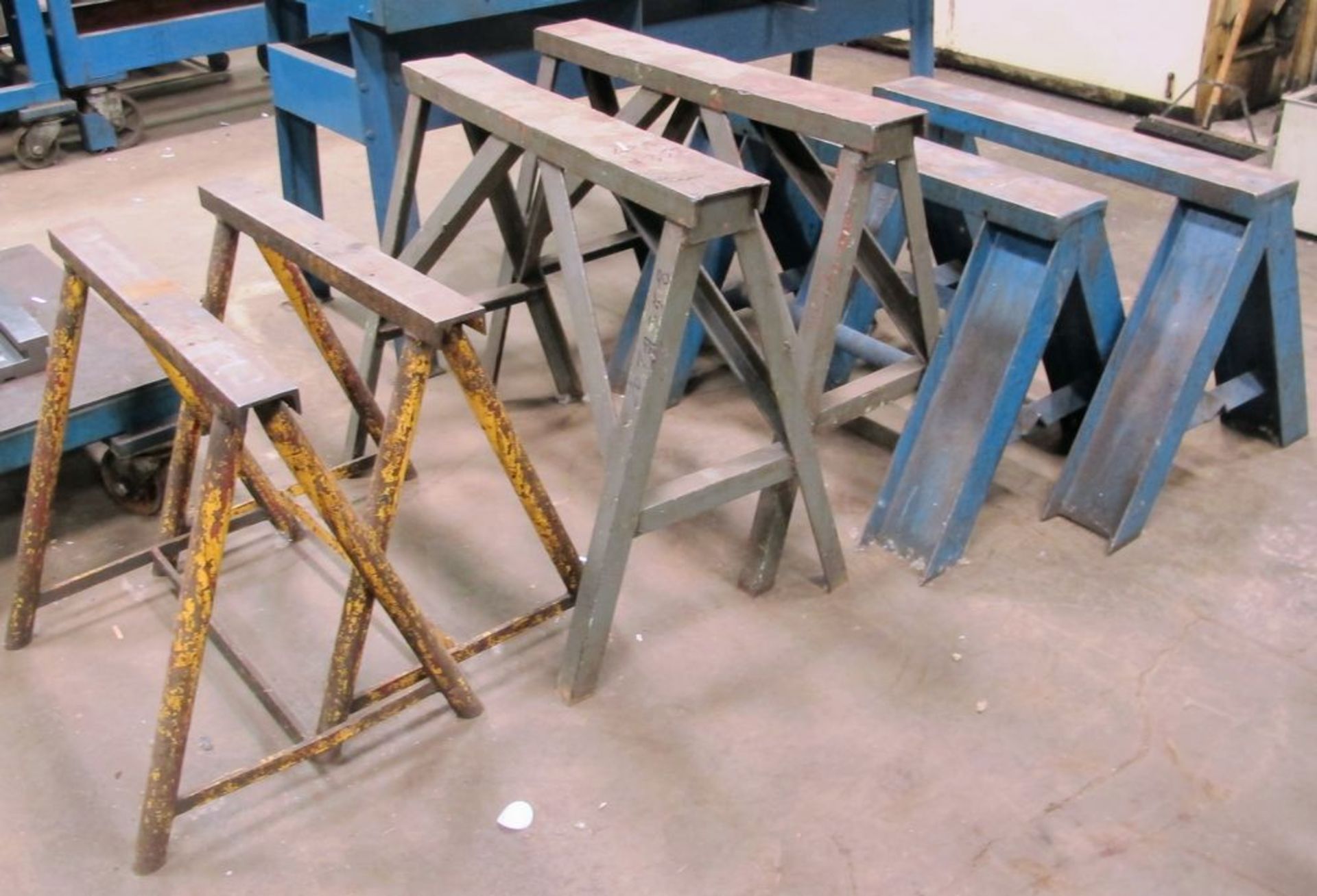 LOT (6) ASST. METAL SAWHORSES