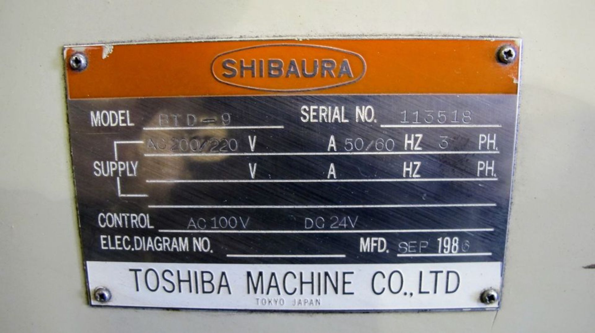 TOSHIBA SHIBAURA BTD-9 Table Type Horizontal Boring Mill, Tosnuc CNC Control, 4” Spindle, 35” x - Image 11 of 11