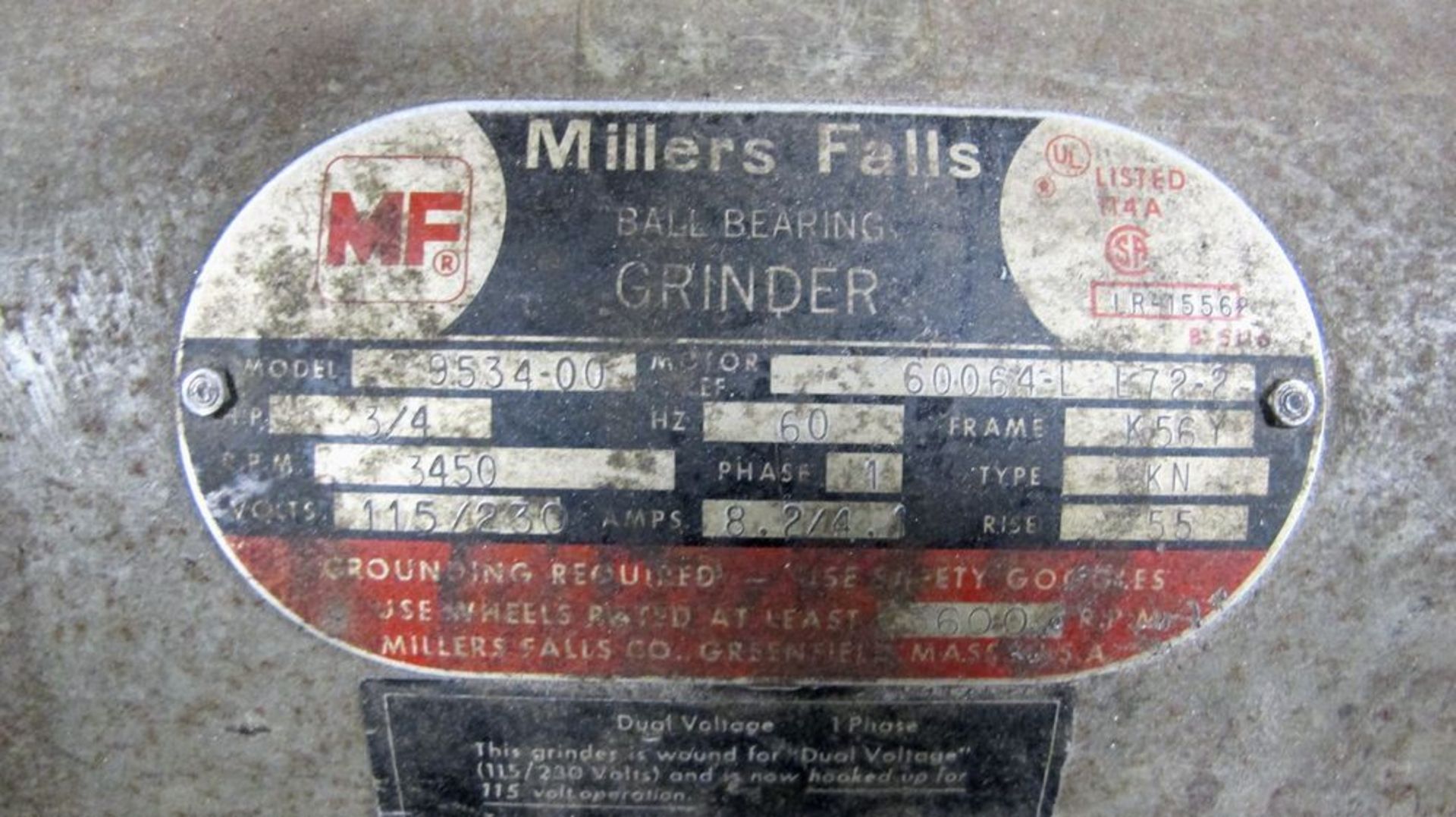 MILLER FALLS DUAL PEDESTAL GRINDER - Image 2 of 2