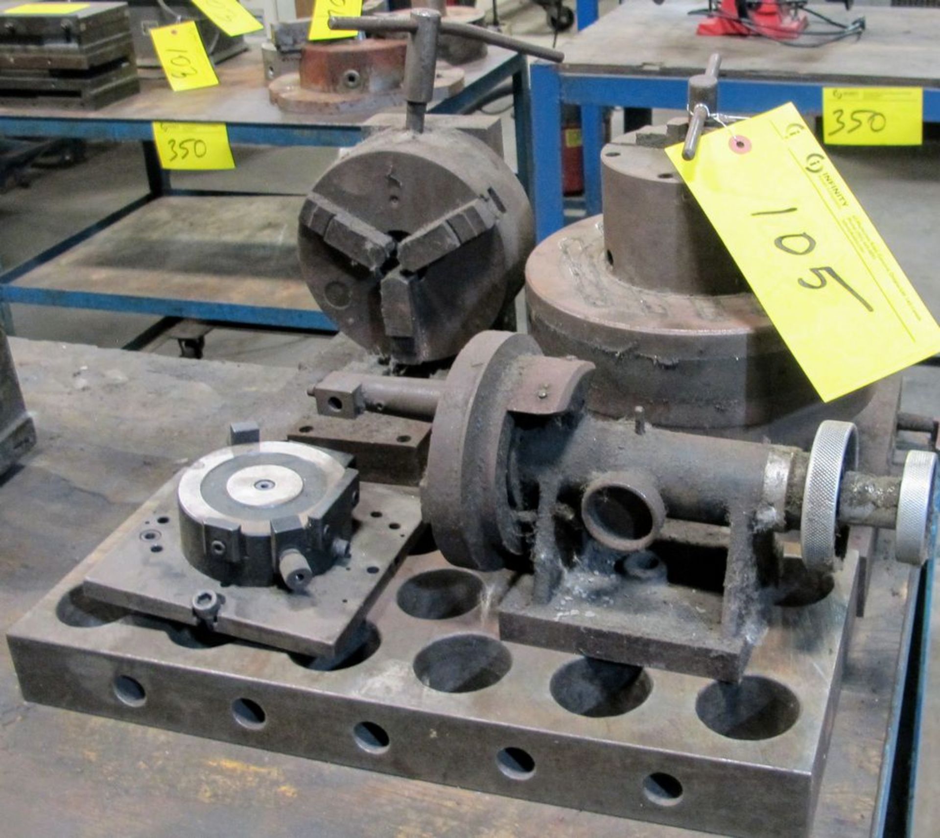 LOT 10" MAGNETIC CHUCK, DIVIDING HEAD, INDEXING FIXTURES, PARALLELS, ETC.