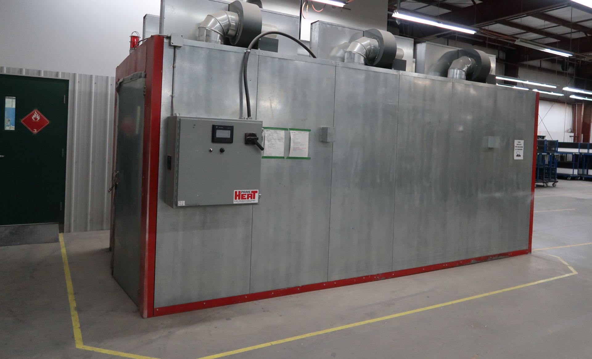 PRIME HEAT 10' X 30' CURING OVEN W/DOUBLE END DOORS (6) ROOF TOP BLOWERS, AB MOD. PANELVIEW 550PLC - Image 2 of 3