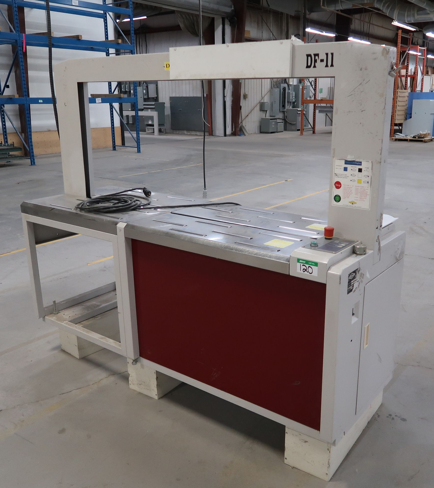 DYNARIC DF-11 STRAPPING MACHINE, 120V, 5' X 2' OPENING