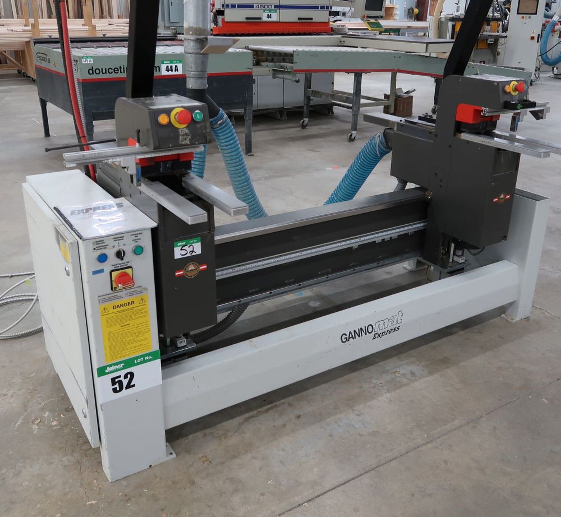 GANNER MODEL GANOMAT EXPRESS MODEL 802/S BORING & HINGE INSERTING MACHINE, 2 STATION S/N 083489 (