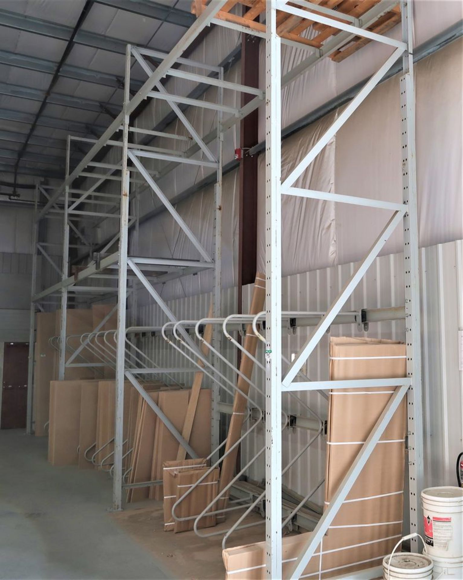 3 SECTIONS OF PALLET RACKING W/ (4) 18' UPRIGHTS, (19) 11' SECTIONS & MATERIAL STORAGE BAR DIVIDERS - Image 2 of 2