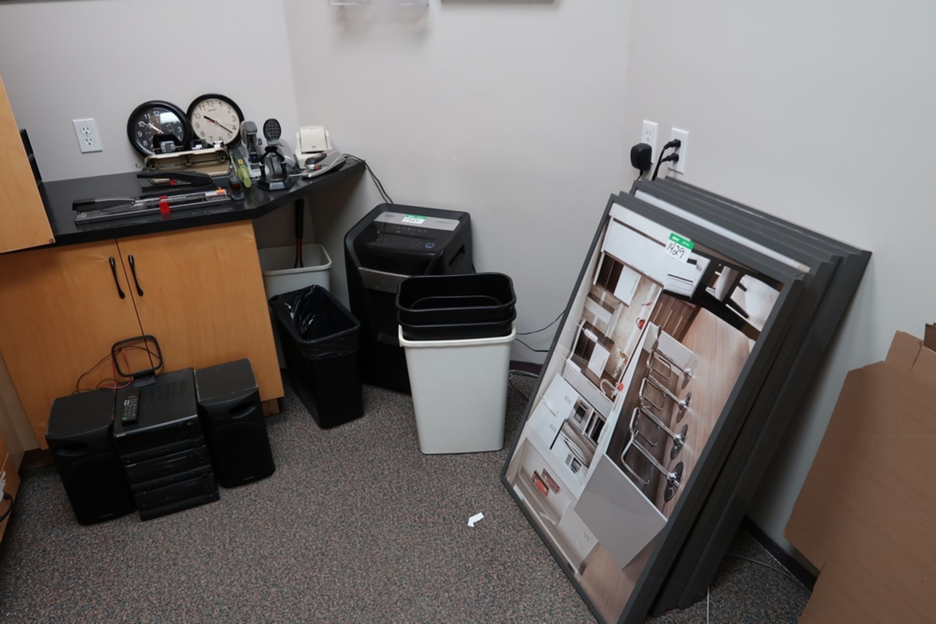 CONTENTS OF OFFICE - 4 FILING CABINETS, PAPER SHREDDER & OFFICE SUPPLIES - Image 2 of 2