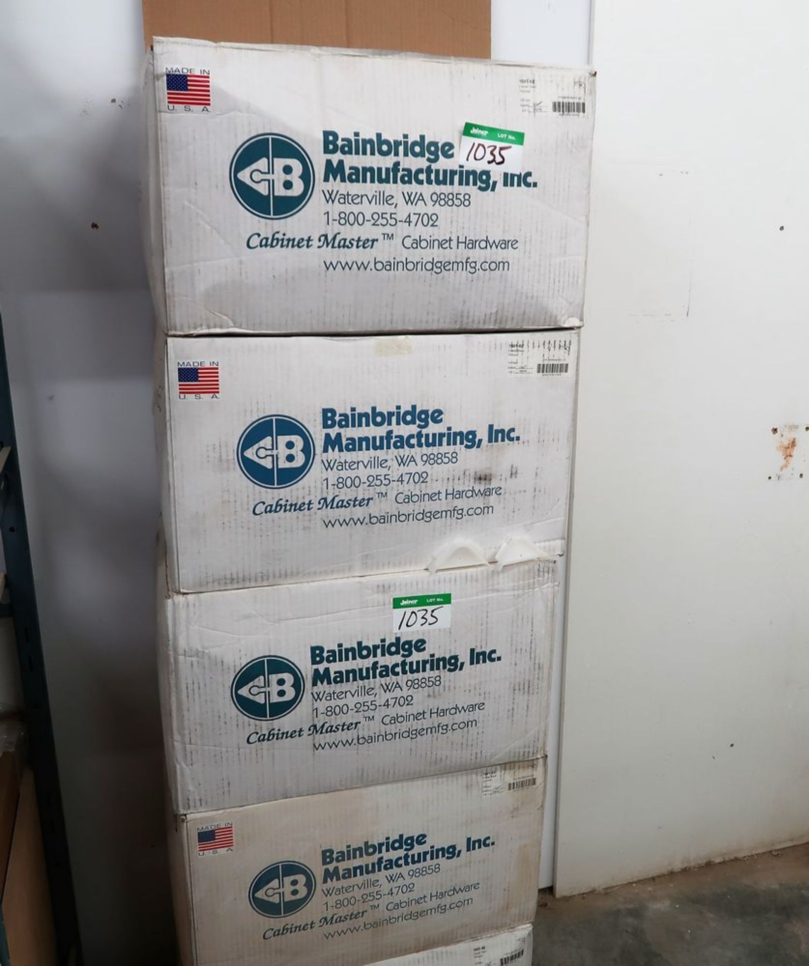 5 BOXES BAINBRIDGE 1601-62 PLASTIC CORNER BRACES (5000 PCS TOTAL)