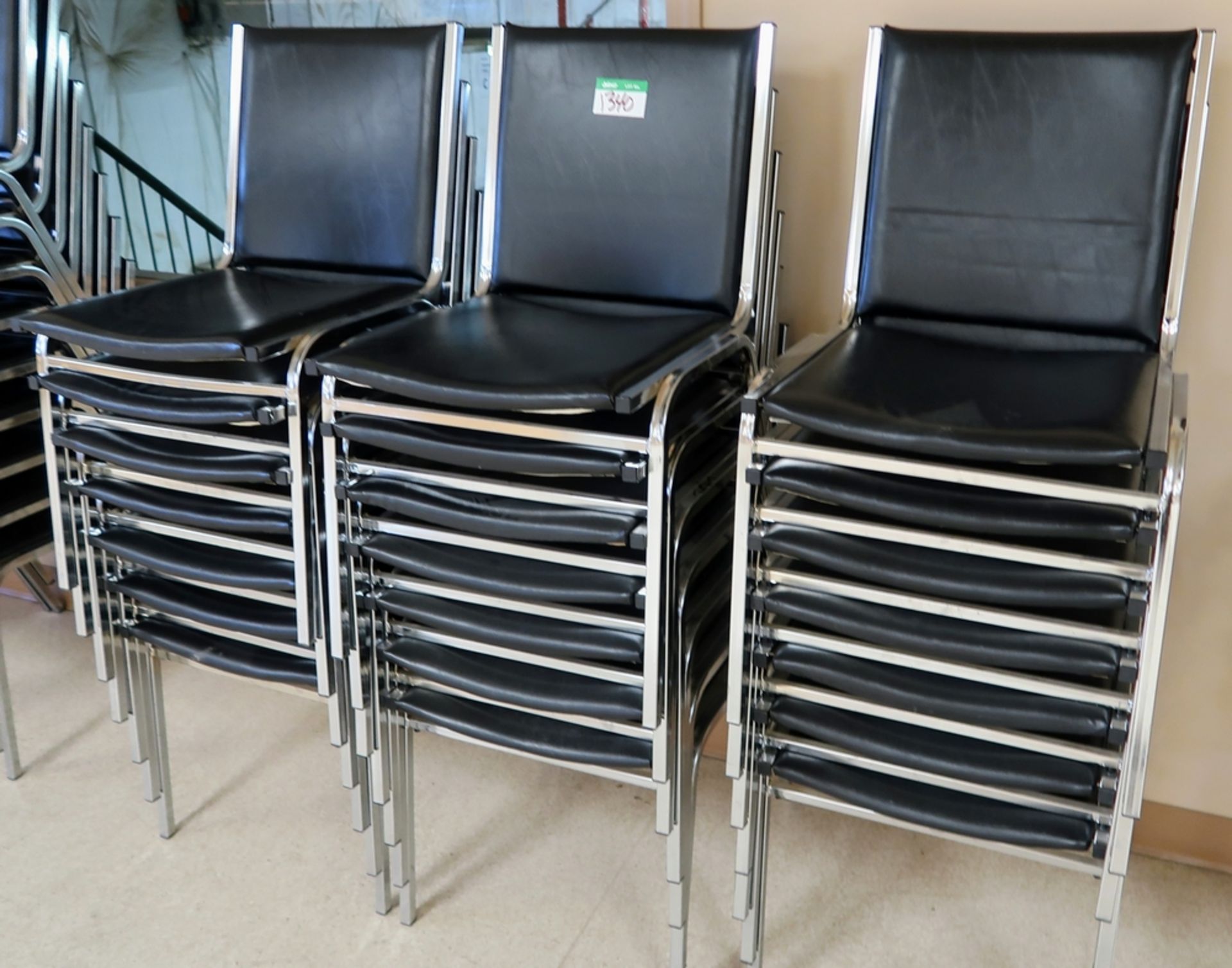 25 BLACK STACKING CHAIRS