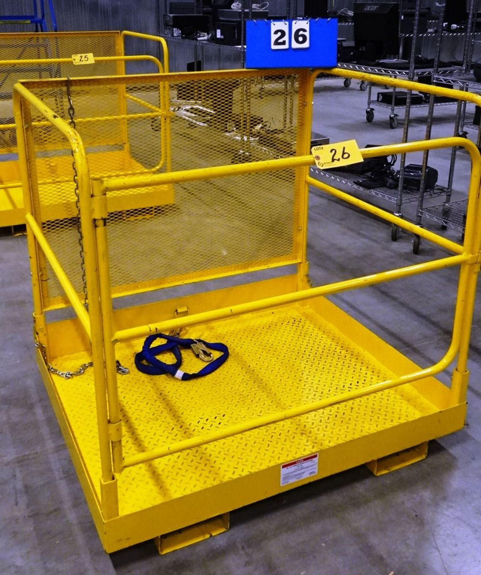 ULINE MODEL H-2772 FORKLIFT AERIAL PLATFORM, 40" X 48", 1,000 LBS CAPACITY