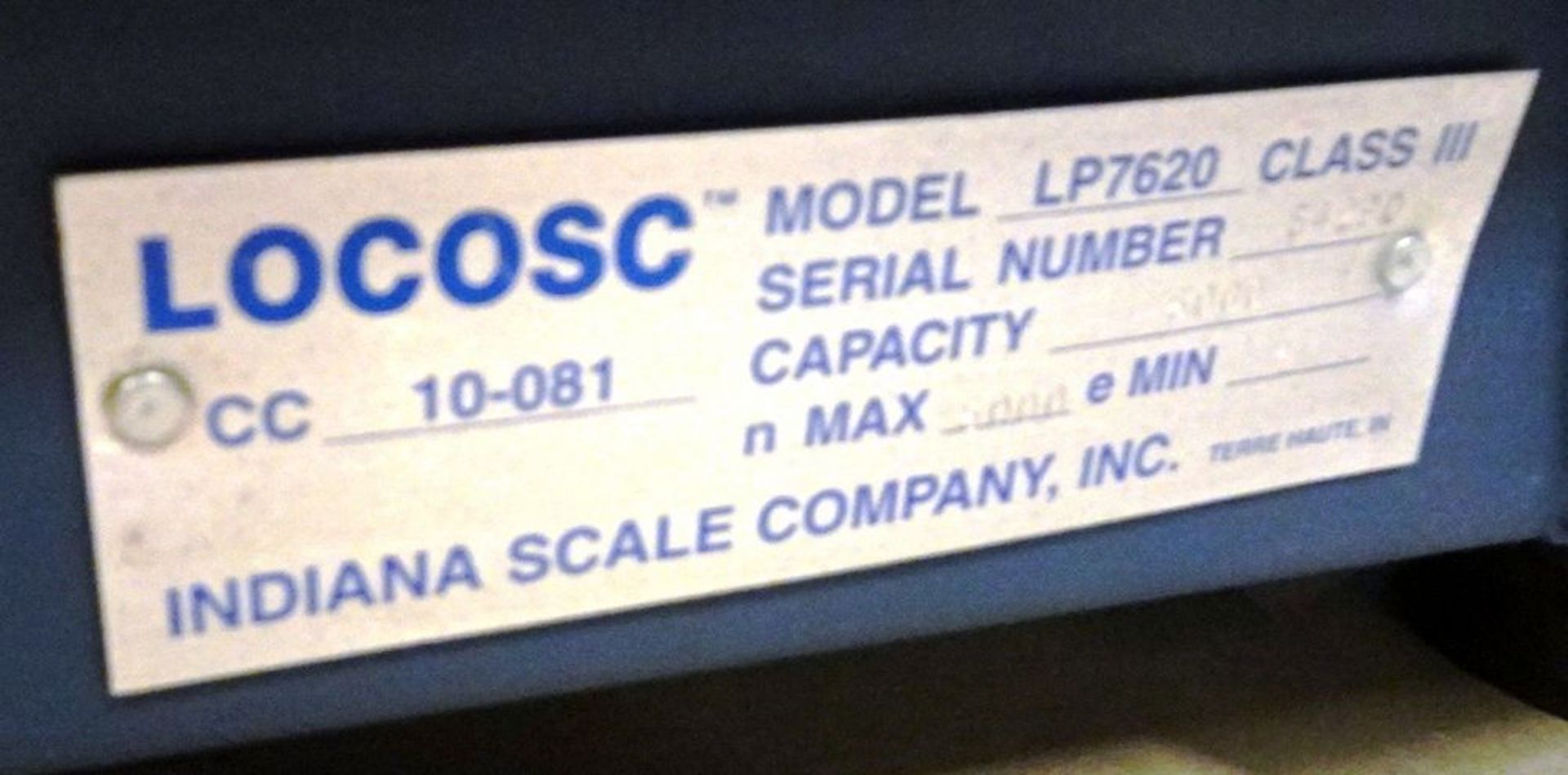 INDIANA SCALE COMPANY MODEL LP7620 CLASS III FLOOR TYPE SCALE, 48" X 48" BASE, 5,000 CAPACITY C/W - Image 4 of 4