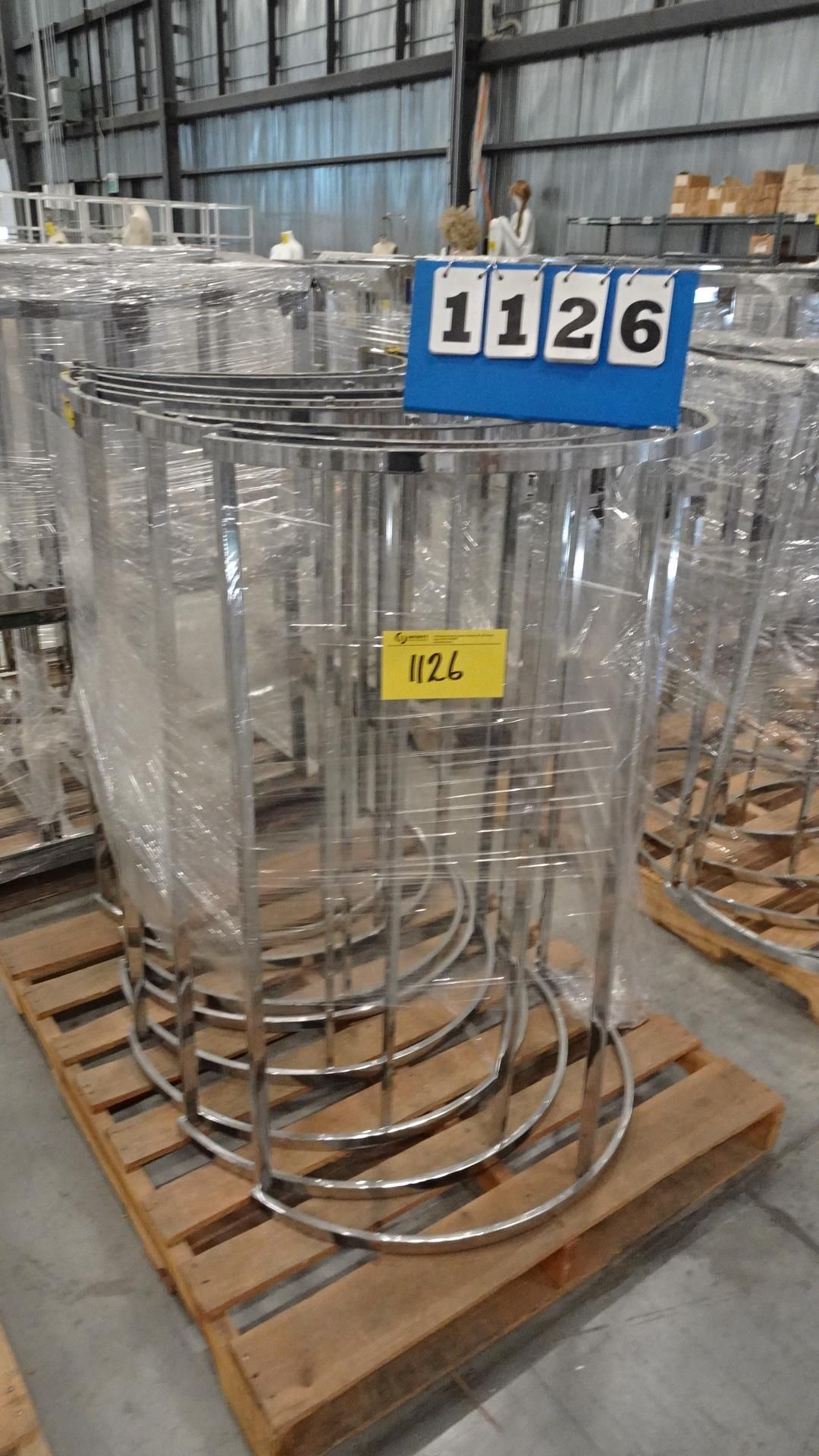 (8) CHROME HALF CIRCLE CLOTHING RACKS