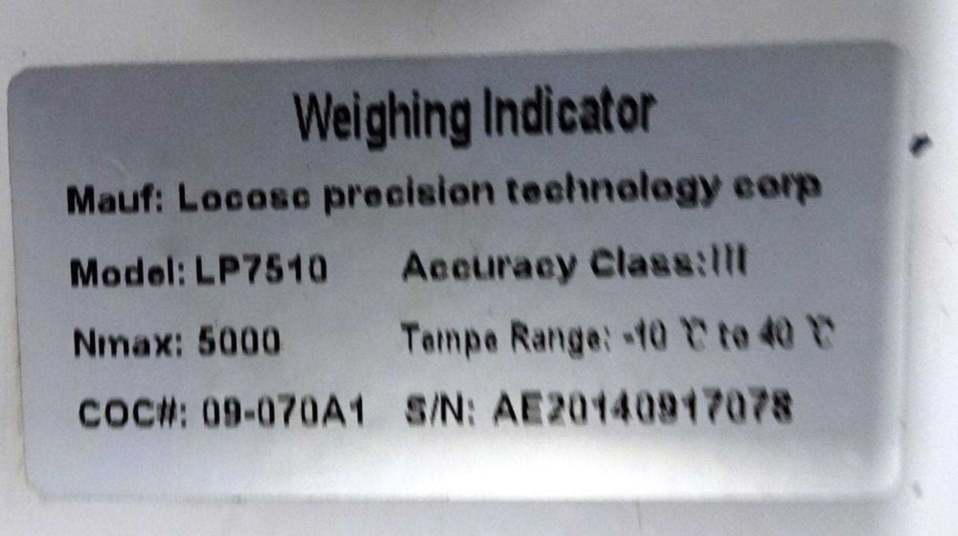 INDIANA SCALE COMPANY MODEL LP7620 CLASS III FLOOR TYPE SCALE, 48" X 48" BASE, 5,000 CAPACITY C/W - Image 3 of 4