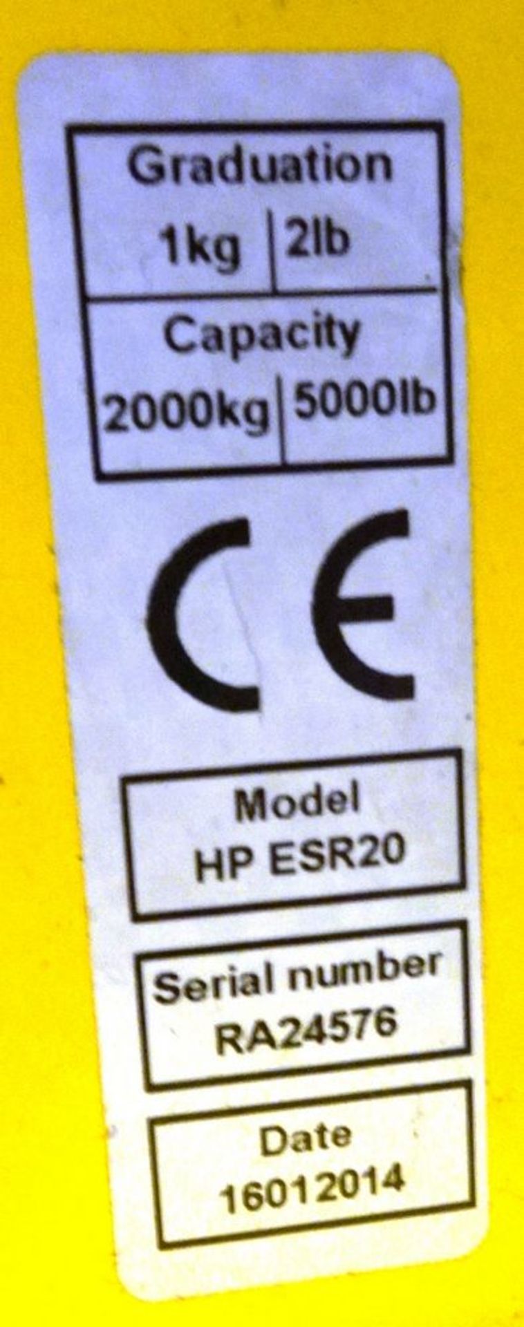 TOTAL SOURCE MODEL HP-ESR20 PALLET JACK C/W DIGITAL READ-OUT LOAD CAPACITY, S/N RA24576 - Image 4 of 4