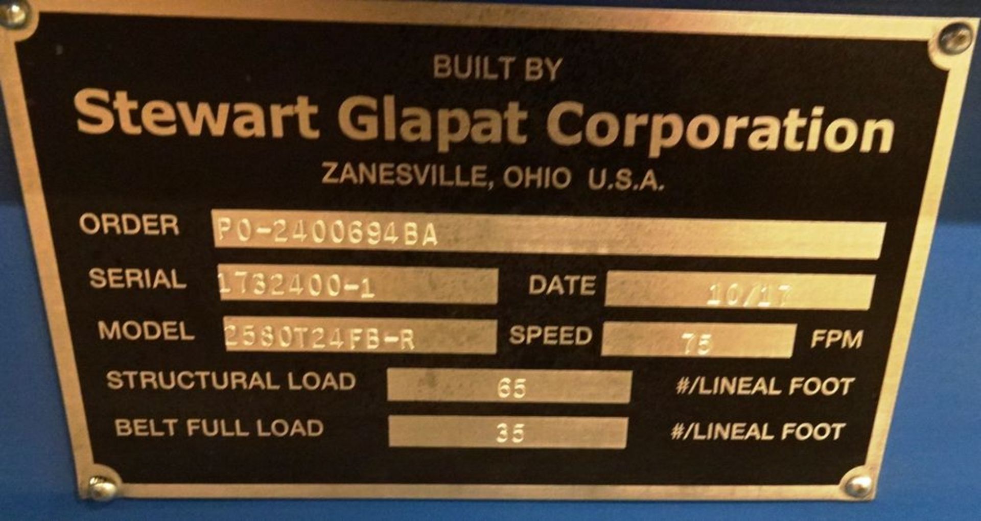2017 STEWART GLAPAT CORP ADJUSTOVEYOR MODEL 2580T24FB-R PACKING LINE - Image 8 of 22